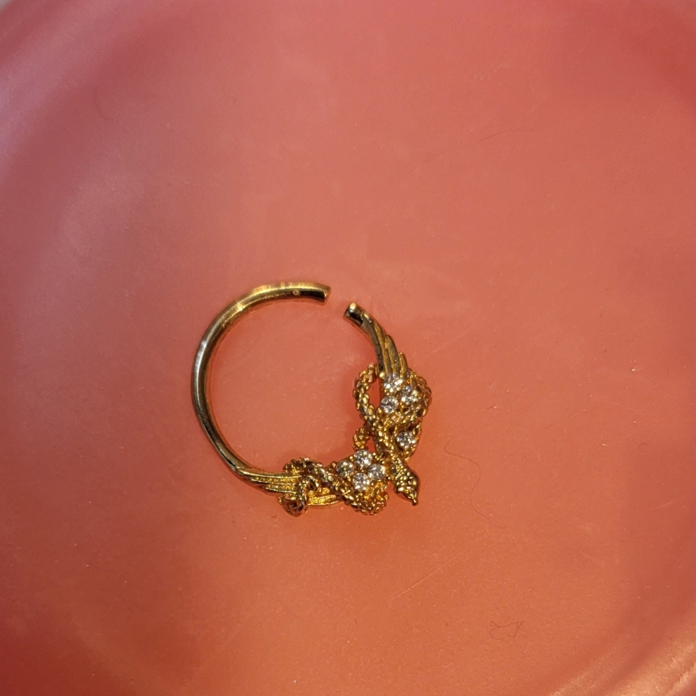 Daith Piercing Ring, Snake and Gem Detail, Never Worn!